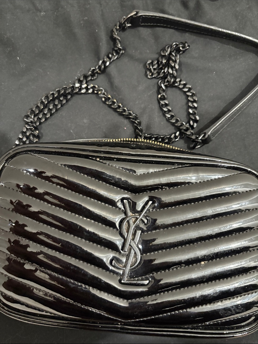 Saint Laurent Glossy Black Quilted Camera Crossbody - Picture 4 of 6